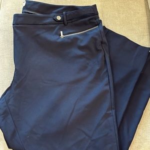 Calvin Klein navy slacks with zipper pockets